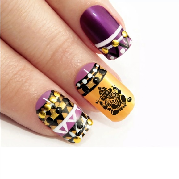 💌BO/GO$6 Ganesha Woman Hindu Meditation Indian Nail Art Waterslide Decals - Picture 4 of 7